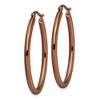 Chisel Stainless Steel Polished Brown IP-plated 40mm Diameter 3mm Oval Hoop Earrings - 3 of 4