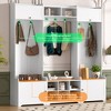 ACEPANO 79.1 in. W Modern 4-in-1 Hall Trees with Shoe Rack, 8 Storage Compartments, 7 Coat Hooks & Adjustable Shelves-White - 4 of 4