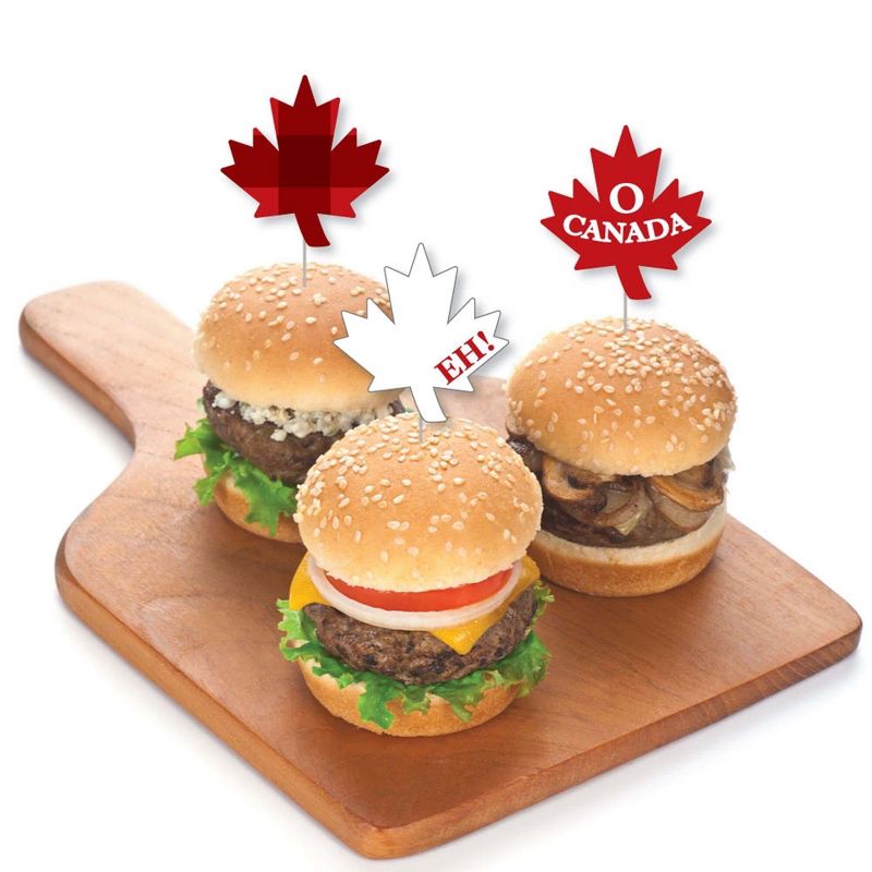 Big Dot of Happiness Canada Day - Dessert Cupcake Toppers - Canadian Party Clear Treat Picks - Set of 24, 3 of 8