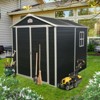Vynxaria 6x8FT Resin Outdoor Storage Shed Kit for Patio Furniture, Pad-Lockable Double Doors & Side Window, Black for Small Yards - 3 of 4