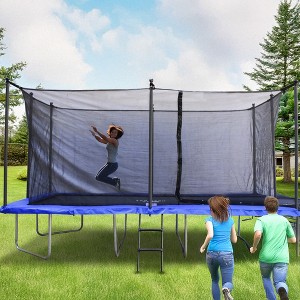 Teamson by Crowntec 15x9FT Black Rectangular Trampoline with Ladder & Enclosure - 1 of 4