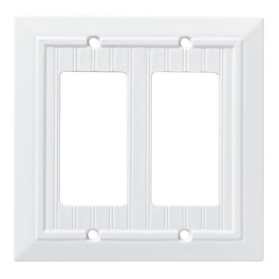 Franklin Brass Classic Beadboard Double Decorator Wall Plate White