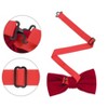 INSPIRE CHIC Men's Velvet Solid Color Adjustable Pre-Tied Bow Tie Pocket Square Set 2 Pcs - 2 of 4