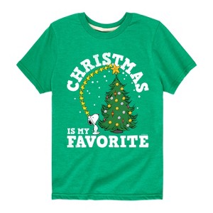 Boys' - Peanuts - Christmas Is My Favorite Short Sleeve Graphic T-Shirt - 1 of 4
