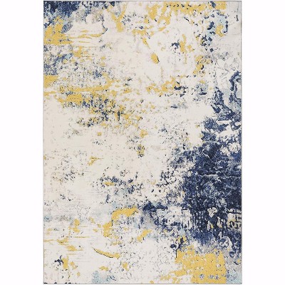 Modern Abstract Area Rug - Stain Resistant, Washable, Non-Shedding, Non-Slip Backing Carpet for Living Room, Bedroom, Dining Room, Office