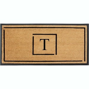 A1HC Natural Coir Monogrammed Doormat, Anti-Shed Treated Durable Front Door Mat for Outdoor Entrance, Easy to Clean Entrymat 24"x48" - 1 of 4