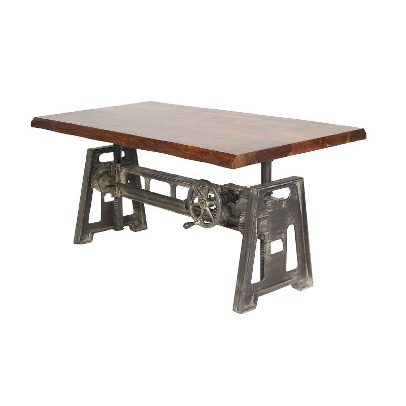 Industrial Wood and Metal Dining Table Brown - Olivia &#38; May, 5 of 8