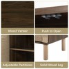 Natural Storage Cabinet, Sideboard Storage Cabinet with 2 Doors & Adjustable Shelf, Dark Brown Accent Cabinet for Hallway - 4 of 4