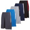 Mens Moisture Wicking Athletic Basketball & Gym Workout Shorts with Pockets Multipack, Up to 3XL, Pack of 5 - 2 of 4