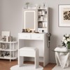 Makeup Vanity Desk with LED Mirror, Charging Station, Stool & Storage - 2 of 4