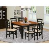 HomeStock 7-Piece Square Black & Cherry Finish Solid Wood Top Dining Table with 6-Chairs - 2 of 4