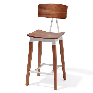 Modern Home Abbott Retro Contemporary Wood/Steel Barstool - 1 of 4