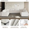 Whisen Modern Modular Sectional Sofa with Pillows, Minimalist Style Chenille Couch Set - 4 of 4