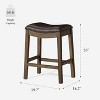 Maven Lane Adrien Rustic Backless Vegan Leather Saddle Seat Counter Height Bar Stool - 4 of 4