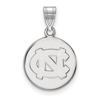 Black Bow Jewelry 10k White Gold North Carolina Tar Heels NCAA Medium Pendant
