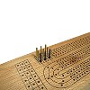 WE Games Classic Cribbage Set - Solid Wood Continuous 3 Track Board with Metal Pegs - 3 of 4