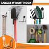 Munora - 8-Piece Garage Hooks Set - Black and White Heavy Duty Steel Storage Solutions for Bicycles, Ladders, and Garden Tools - 3 of 4