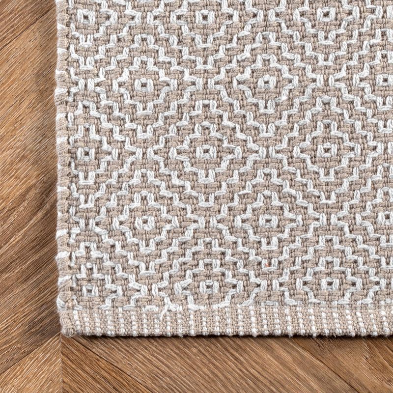3&#39;x5&#39; Cotton Hand Loomed Lorretta Area Rug Taupe - nuLOOM, 5 of 11