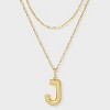 14K Gold Dipped Cubic Zirconia Duo Initial Multi-Strand Necklace - A New Day™ Gold - 2 of 4