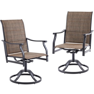Maggift Patio Seating Sets, Outdoor Dining Chairs Set of 2, Ergonomic Design, Durable Frame for Patio, Backyard, Balcony, Brown, 23"*21.7"*40.2"