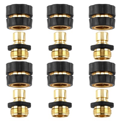 Infurnic Hose Nozzles and Wands 3/4 Inch Garden Hose Fitting Quick Connector Male and Female Set, Aluminum Quick Connect Hose Fittings 8 Sets
