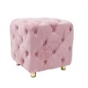 PAGED Modern Velvet Upholstered Ottoman Soft Foot Stool Vanity Stool with Innovative Shape for Family Room, Bedroom - 3 of 4