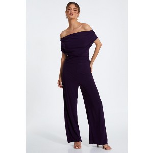 QUIZ Women's ITY Bardot Palazzo Jumpsuit - 1 of 4