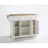 HomeStock  Alexandria Wood Top Rolling Kitchen Island Storage Cart, Microwave Stand, Spice Rack, White - 3 of 4