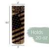 Elanze Designs Deer Flag Mocha Woodgrain 20 ounce Stainless Steel Travel Tumbler - 2 of 4