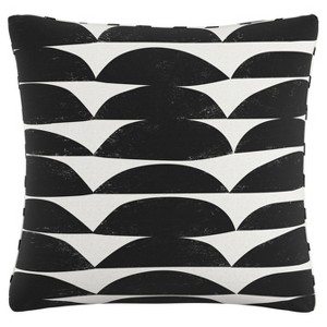 Black/White Halfmoon Throw Pillow (20"x20") - Skyline Furniture: Geometric Linen & Cotton, Indoor Use, Zipper Closure - 1 of 4