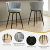 NicBex 26" Velvet Swivel Barstools with Footrest,Counter Height Bar Stools Set of 2,Counter Stools with Metal Legs,Stool Chair for Island,Cafe - 3 of 4