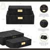 Cheung's Ausel Crinkled Gloss Pattern Set of 2 Boxes with Gold Handles - Black - 2 of 4