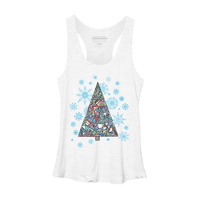 Women's Design By Humans Christmas fir-tree By xgdesign Racerback Tank Top