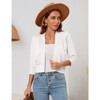 Coolmee Women's 3/4 Sleeve Cropped Cardigan Knit Sweaters Lightweight Open Front Shrug Bolero - 4 of 4