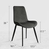 LOVSON Modern Kitchen Dining Chair Set of 4, Casual PU Leather Dining Chair, Gray - 3 of 4
