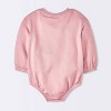 Baby Girls' Rose Modal French Terry Bunny Romper - Cloud Island™ Pink - image 2 of 4