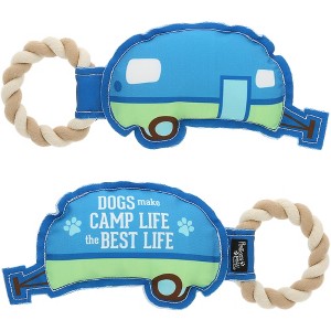Pavilion Gift Company - Camp Life - 10.5" Canvas Dog Toy on Rope - Pet Toy - 1 of 4