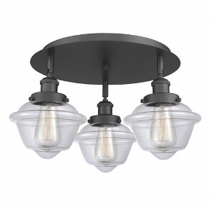 Oxford - 3 Light Flush Mount In Art Deco Style-8 Inches Tall and 18.25 Inches Wide - 1 of 1