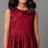 Hope & Henry Girls' Asymmetrical Bow Sateen Party Dress, Oxblood Sateen, 7 - 4 of 4