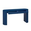 Blue Console Table with Pine Veneer and Vertical Fluted Design,Modern Entryway Accent Table with Drawers–The Pop Home - 3 of 4