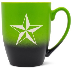 100 North Green and Black Two Toned Ombre, 10 Ounce, Comfortably Fits Your Hands, Ceramic Tea Coffee Cup Mug, Nautical North Star - 1 of 1