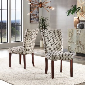 Set of 2 Reeves Print Parsons Dining Side Chairs Damask - Inspire Q - 1 of 4