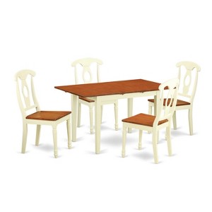 Dining Room Set 5 Piece Table & Chair Set - Rectangle Wood Table with Butterfly Leaf - Kitchen Dinette Furniture - 1 of 4