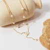 Anna-Kaci Layered Chain Necklace with Delicate Pearl Accents and Open Petal Floral Pendant Featuring a Droplet Charm Detail - Gold - 2 of 4
