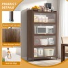 AENKYO 44" Tall Metal Storage Cabinet with 3 Flip Doors, 3-Tier Steel Organizer with Ample Storage, Easy to Assemble - Walnut Finish Cabinet - 3 of 4