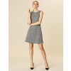 INSPIRE CHIC Women's Plaid Sleeveless Fit A-Line Houndstooth Work Mini Dress - 4 of 4
