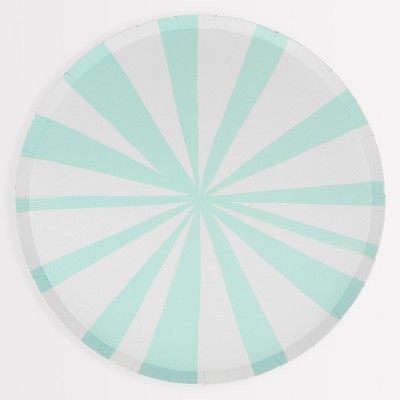 Colorful Striped Paper Dinner Plates - 10.5" Pack of 8