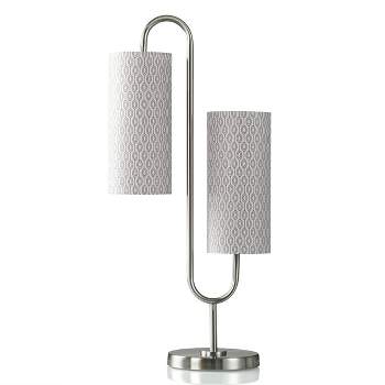 Modern Double Curve Shape with Patterned Shades Table Lamp Brushed Steel - StyleCraft