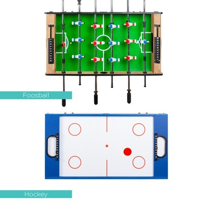 Natural 4-in-1 Multi Game Table with Foosball, Air Hockey, Ping Pong, and Pool