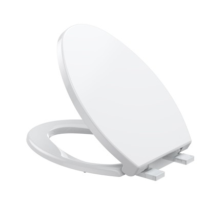Round Toilet Seat with Quiet-Close, Quick-Attach Hardware with Grip-Tight Bumpers, Quick-Release Design,Slow-Close Toilet Seat  for Family Use